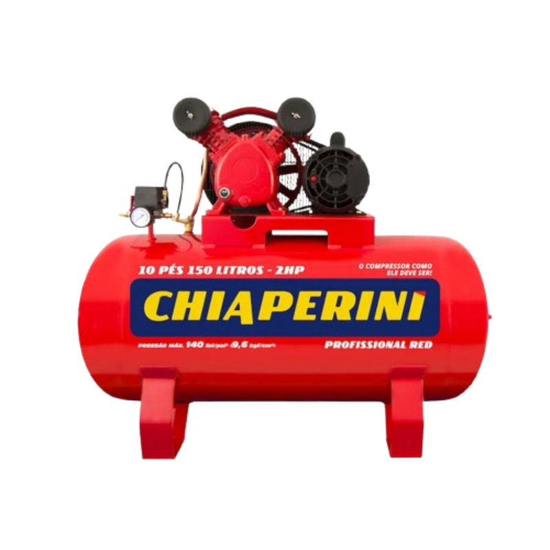 COMPRESSOR DE AR INDUSTRIAL RED 10P-150L 2HP MONOFÁSICO 127V/220V