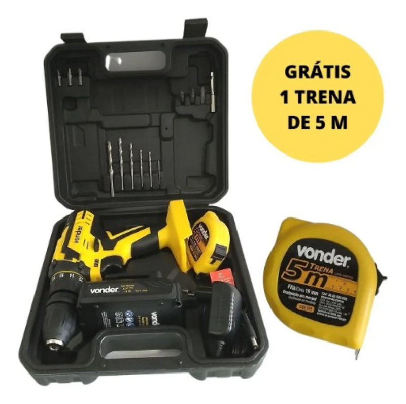 PARAFUSADEIRA/FURADEIRA BATERIA 12V 1.3AH PFV112QR